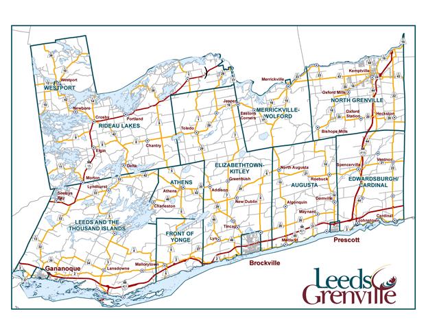 Map of Leeds Grenville County