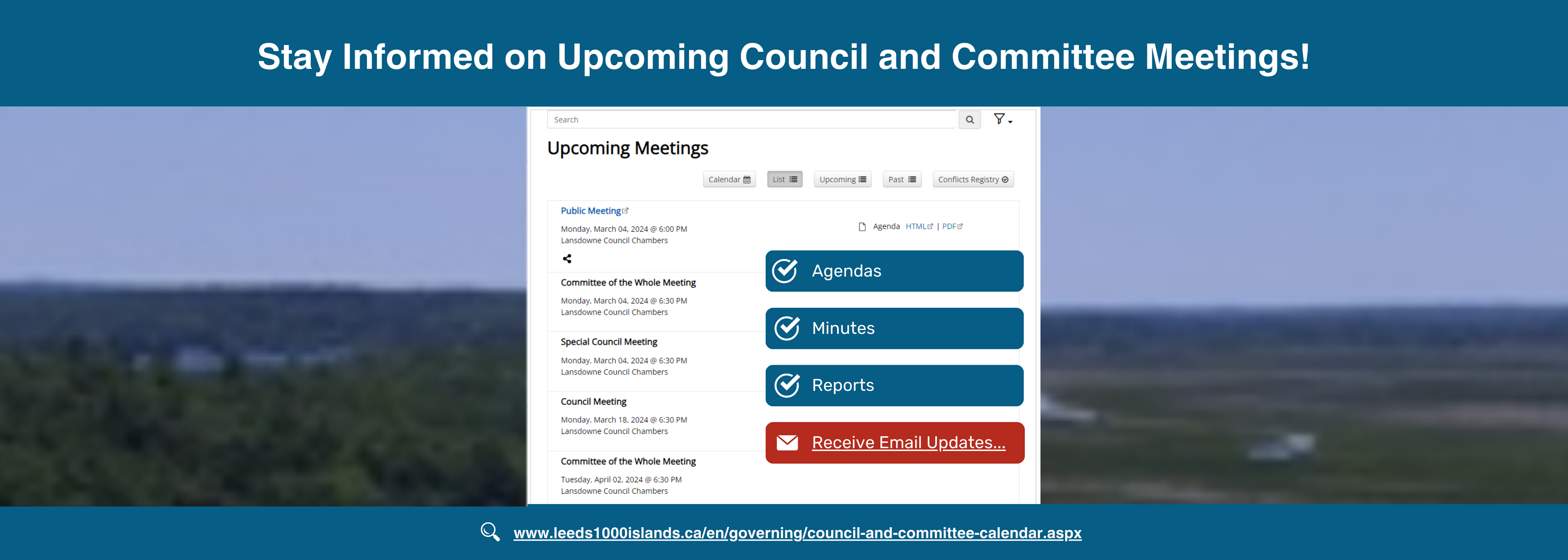 Stay informed on upcoming council and committee meetings
