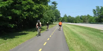 bike trail with two bikers