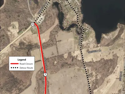 map of road closure
