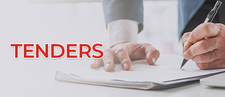 A picture of a hand signing a document with the word Tenders