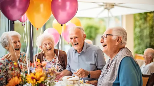 a group of seniors at a party