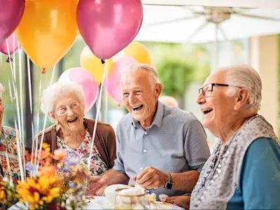 a group of seniors at a party